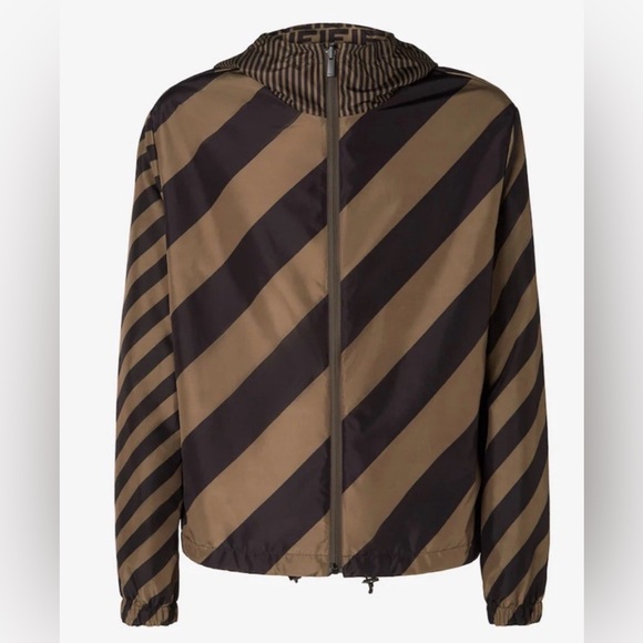 Fendi blouson brown nylon Windbreaker - Picture 2 of 5
